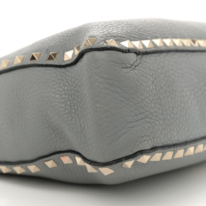 Valentino Garavani Pebbled Calfskin Small Rockstud Flip-Lock Messenger Bag Light Stone 8 of 13