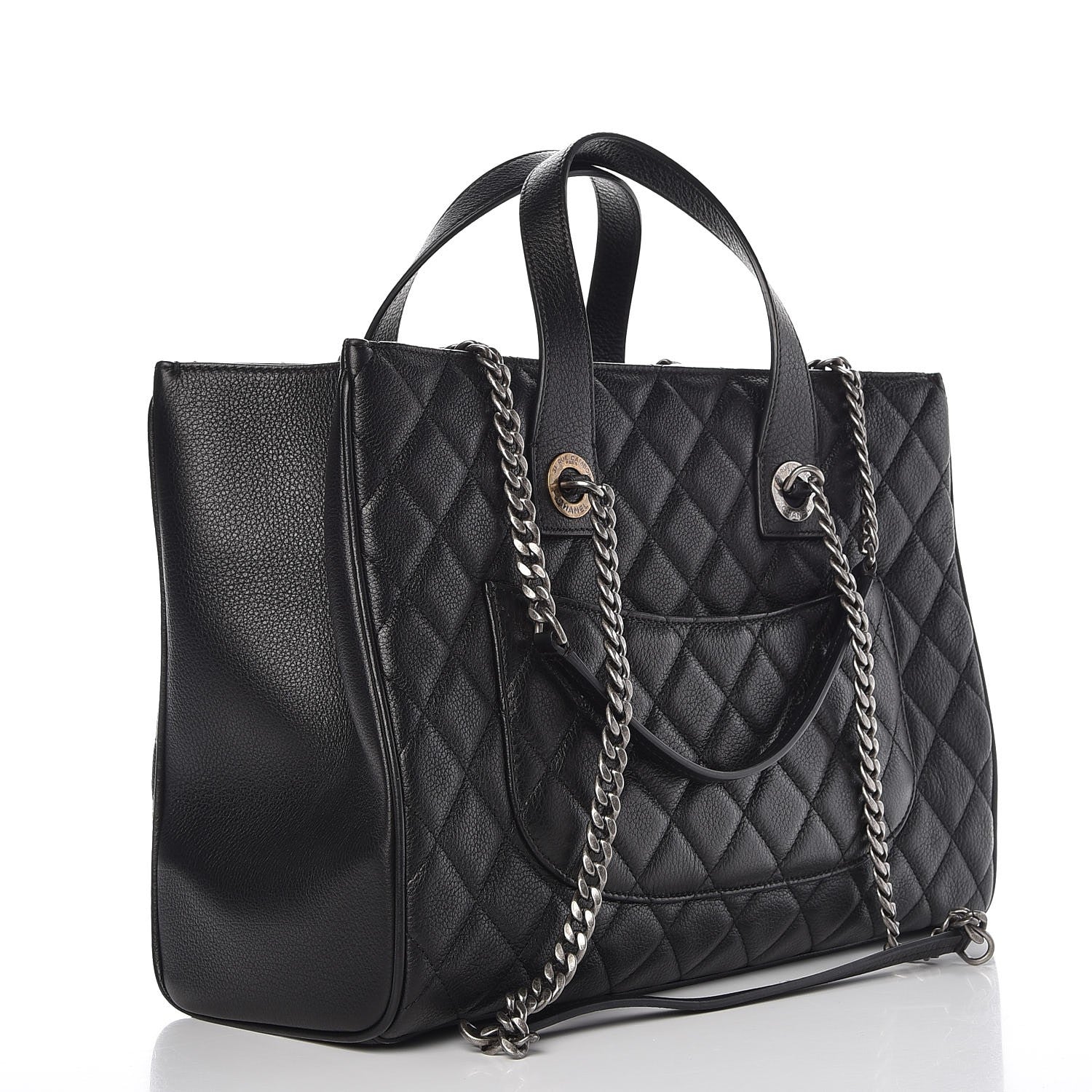 Chanel Caviar Quilted Large Casual Pocket Tote Black 4 of 8