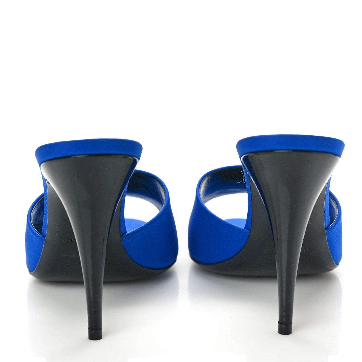 Saint Laurent Crepe De Chine Suite Mule Sandals 39 Picasso Blue 5 of 10