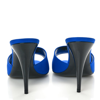 Saint Laurent Crepe De Chine Suite Mule Sandals 39 Picasso Blue 5 of 10