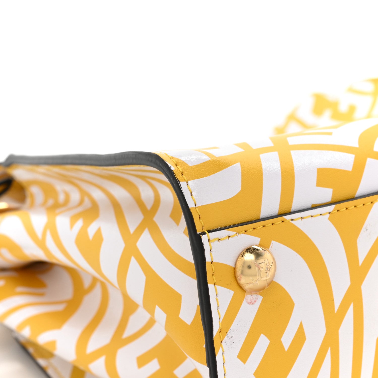 Fendi X SARAH COLEMAN Vitello Liberty Shiny Nappa Plexiglass FF Vertigo Mini Peekaboo Iconic Satchel Mimosa White 12 of 14