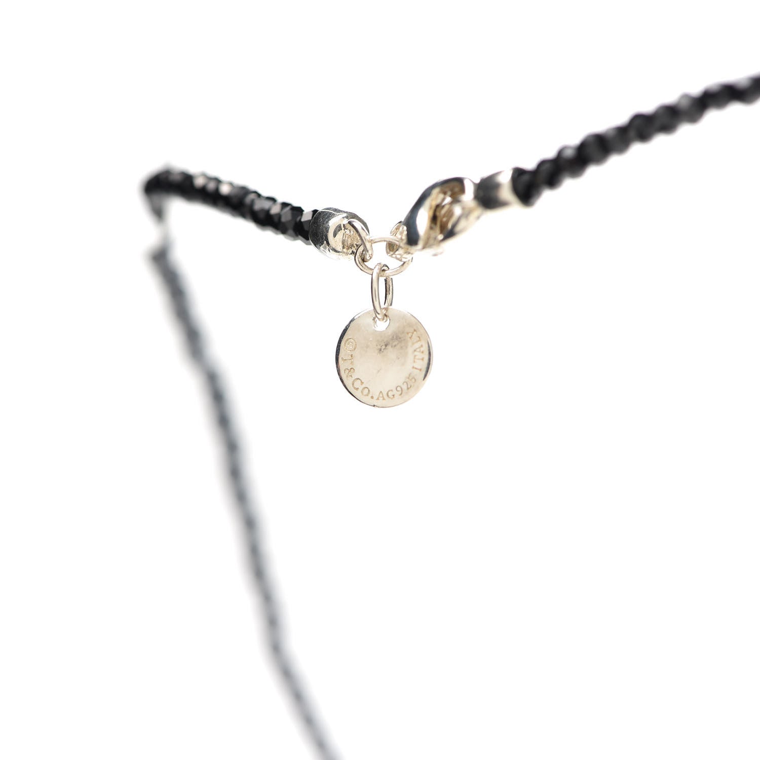 Tiffany Sterling Silver Black Spinel Ziegfeld Bead Necklace 5 of 7