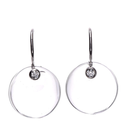 Tiffany Platinum Diamond Elsa Peretti Rock Crystal Disc Earrings 1 of 4