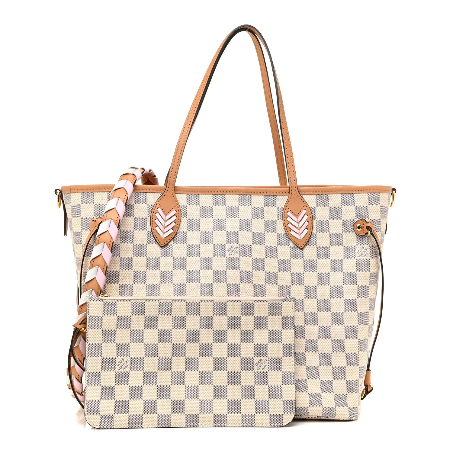 Louis Vuitton Damier Azur Braided Neverfull MM Orange 1 of 11