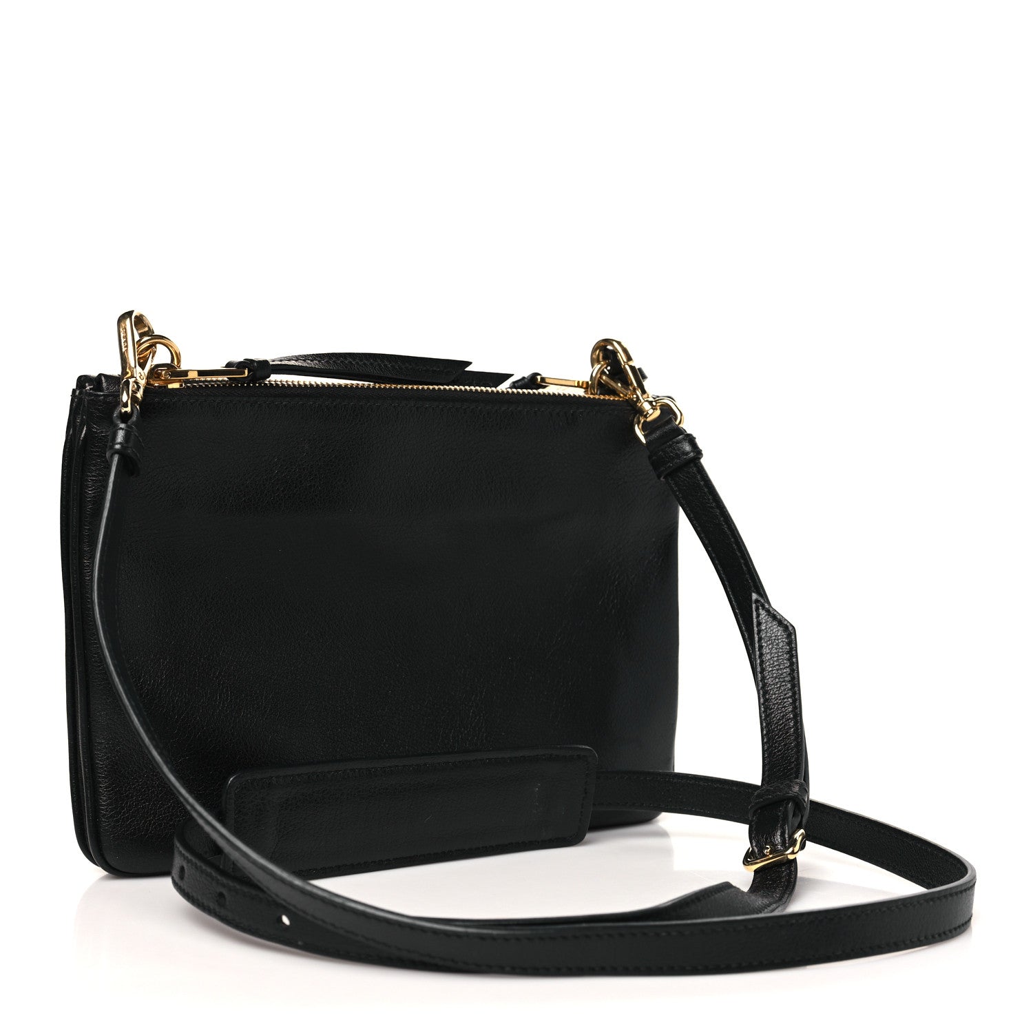 Prada Vitello Phenix Double Zip Crossbody Bag Black 1671128