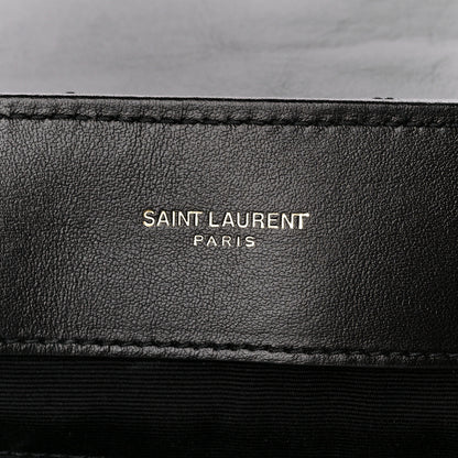 Saint Laurent Calfskin Y Quilted Monogram Large Loulou Chain Satchel Black 7 of 12