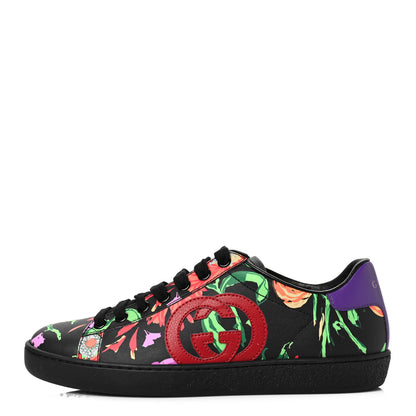 Gucci X KEN SCOTT Canvas Infinity Jenni Womens Ace Sneakers 36 Black Pink Hibiscus Red Blue Shine Purple 1 of 7
