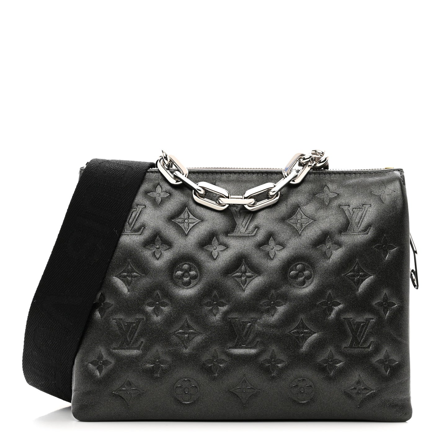 Lambskin Embossed Monogram Coussin PM Anthracite