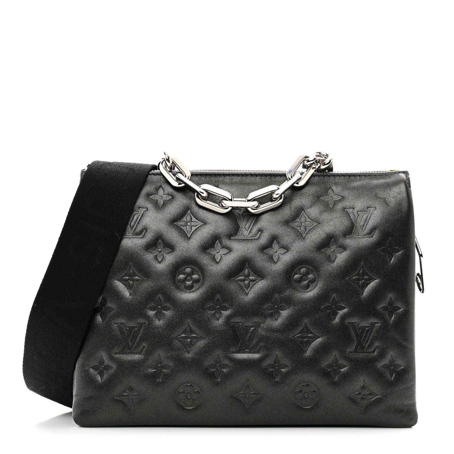 Louis Vuitton Lambskin Embossed Monogram Coussin PM Anthracite 1 of 9