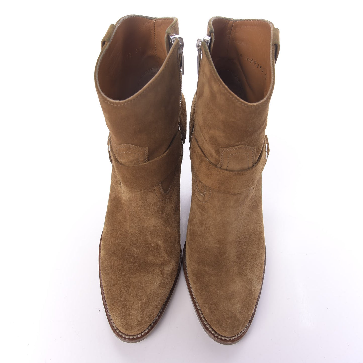 Suede Curtis Harness Ankle Booties 37 Tan