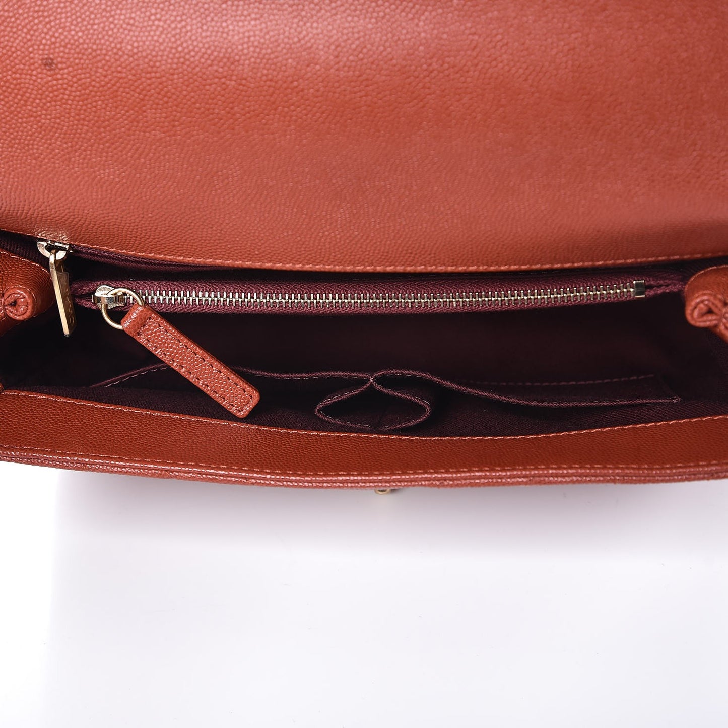 Caviar Chevron Quilted Small Coco Handle Flap Dark Orange
