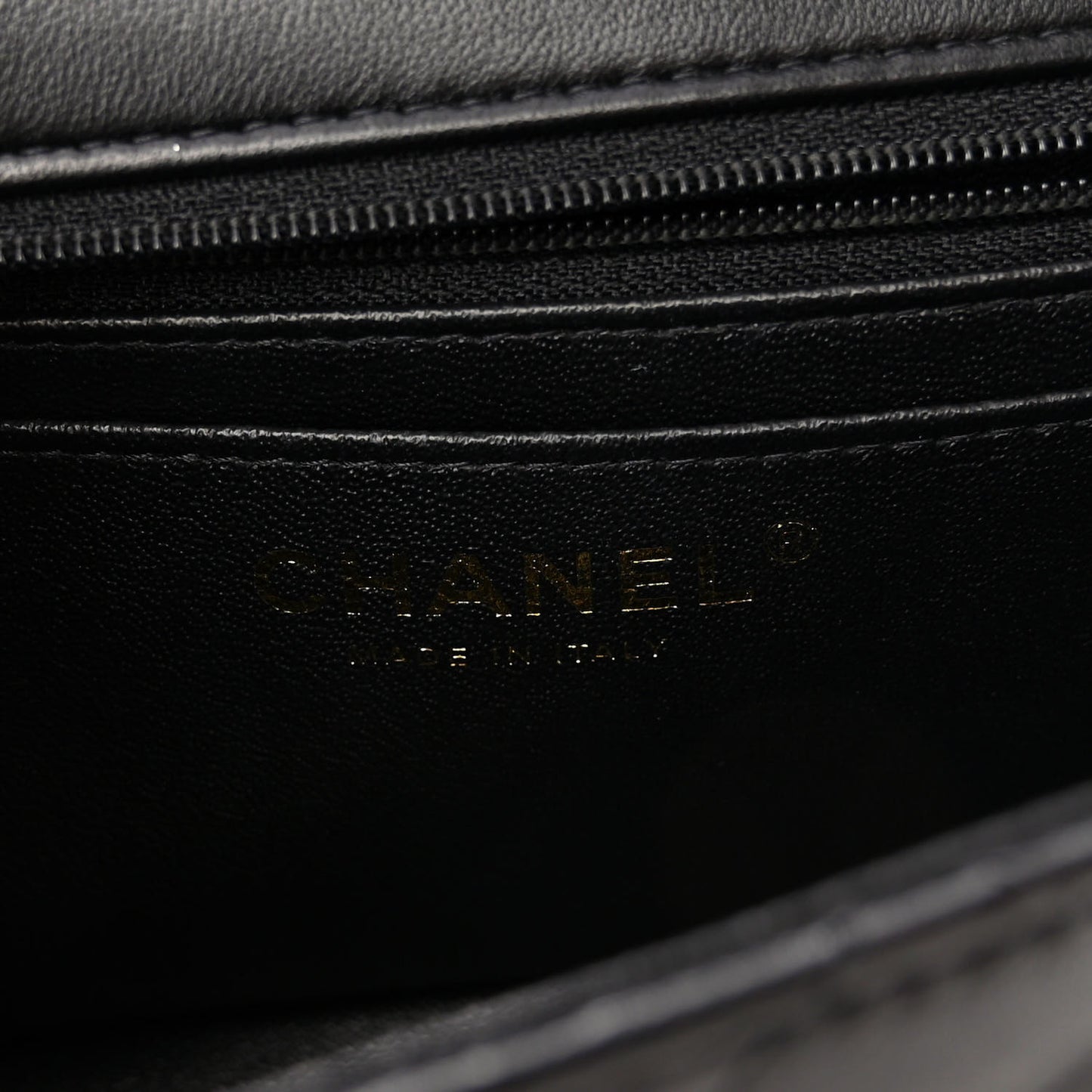 Lambskin Quilted Mini Top Handle Rectangular Flap Black