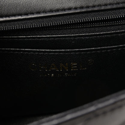Chanel Lambskin Quilted Mini Top Handle Rectangular Flap Black 6 of 11
