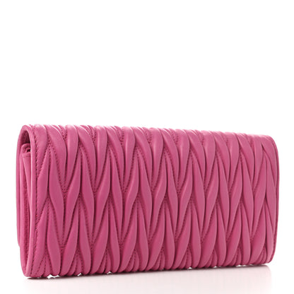 Miu Miu Nappa Matelasse Flap Wallet Fuxia 3 of 7