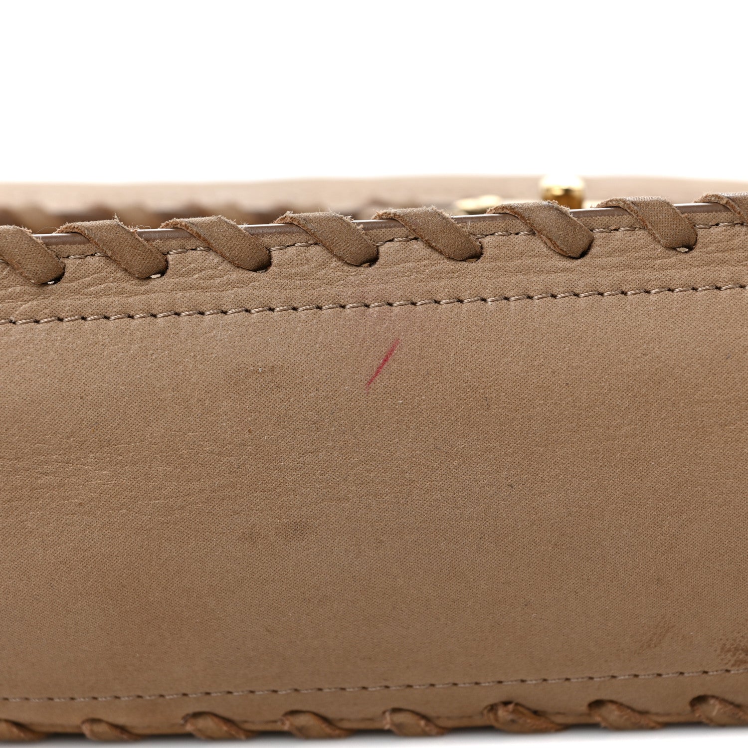Chanel Iridescent Calfskin Jumbo Happy Stitch Flap Beige 10 of 11