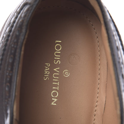 Louis Vuitton Calfskin Mens Voltaire Derby Shoes 8.5 Dark Brown 7 of 8