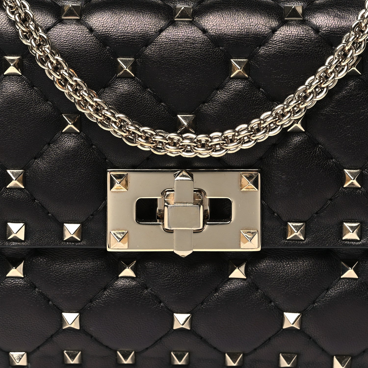 Valentino Garavani Lambskin Small Rockstud Spike Shoulder Bag Black 7 of 9