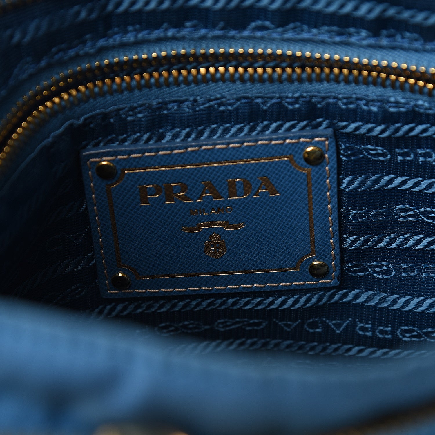 Prada Tessuto Nylon Saffiano Crossbody Bag Cobalto 5 of 10