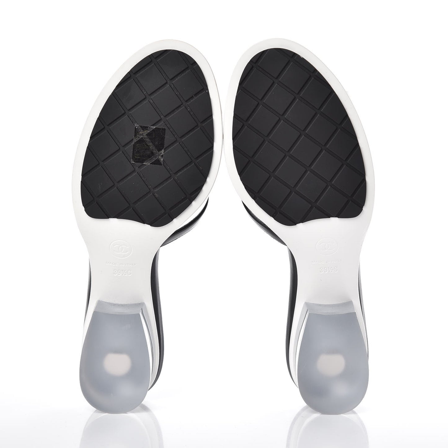 PVC Lambskin Logo Mules 39.5 Black