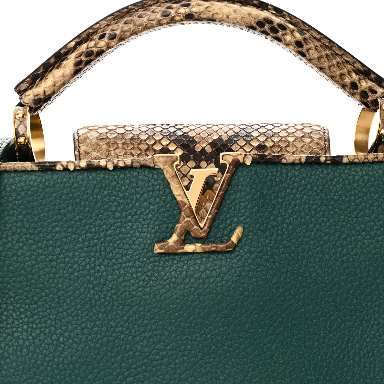 Louis Vuitton Taurillon Snakeskin Capucines BB Emerald 7 of 9