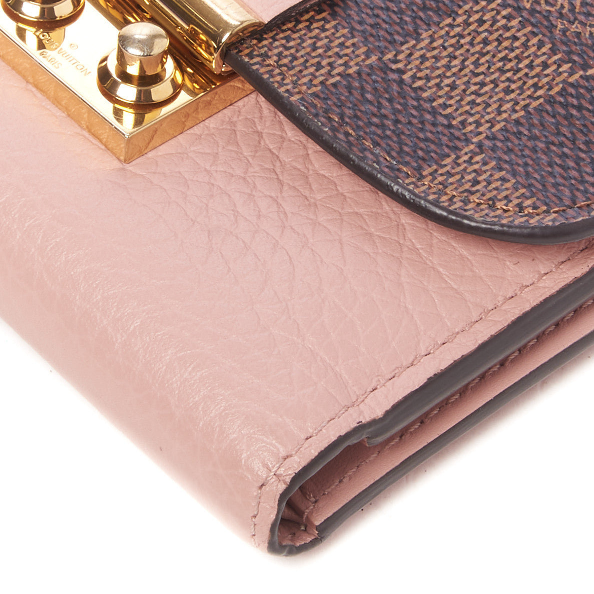 Damier Ebene Croisette Compact Wallet Magnolia
