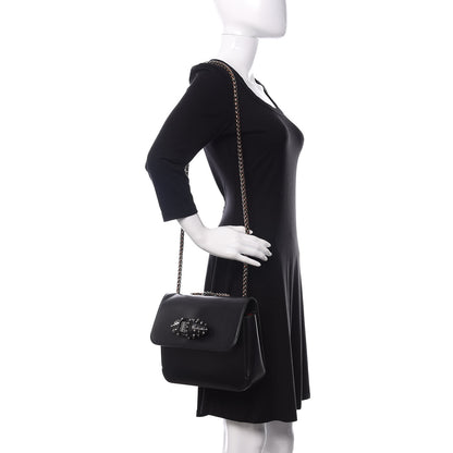 Christian Louboutin Calfskin Small Sweety Charity NV Shoulder Bag Black 2 of 12