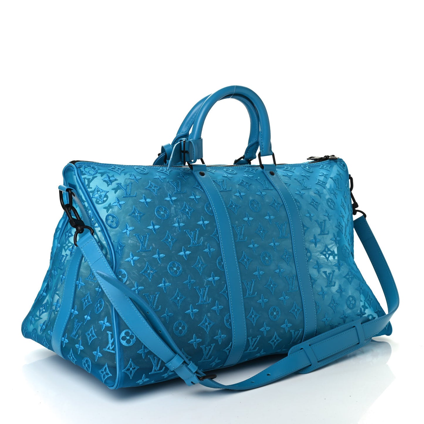 Monogram See Through Keepall Triangle Bandouliere 50 Turquoise