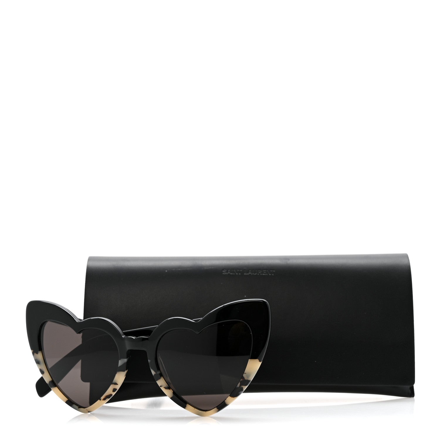 Saint Laurent Acetate Heart Frame Loulou SL181 Sunglasses Black