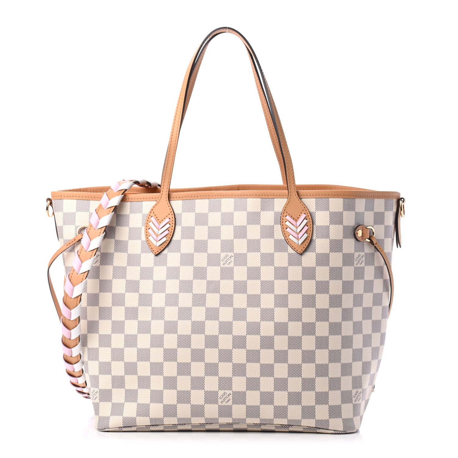 Louis Vuitton Damier Azur Braided Neverfull MM Orange 1 of 4