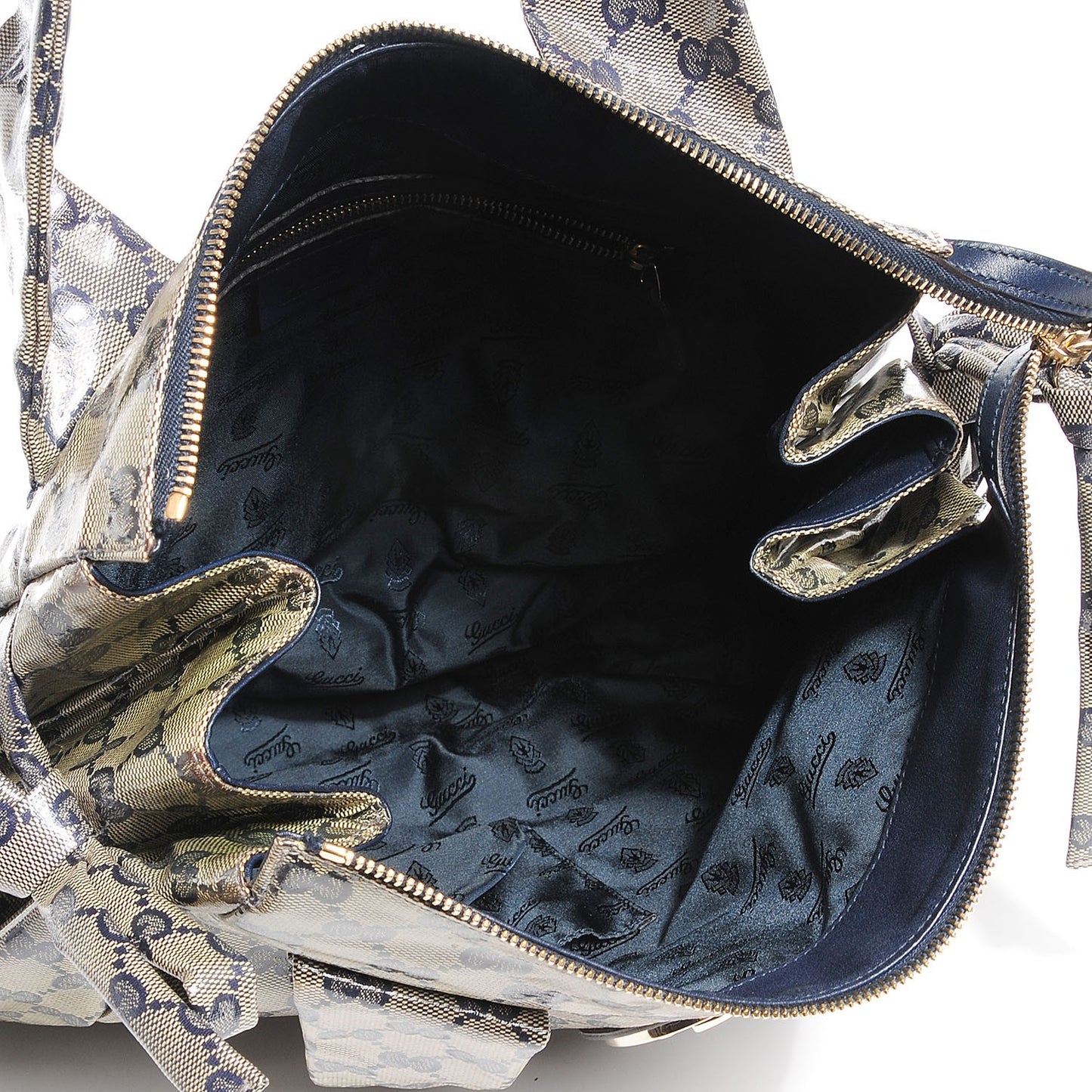 Crystal Monogram Hysteria Tote Navy Blue