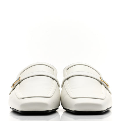 Hermes Calfskin Womens Groupie Mules 38 White 2 of 12