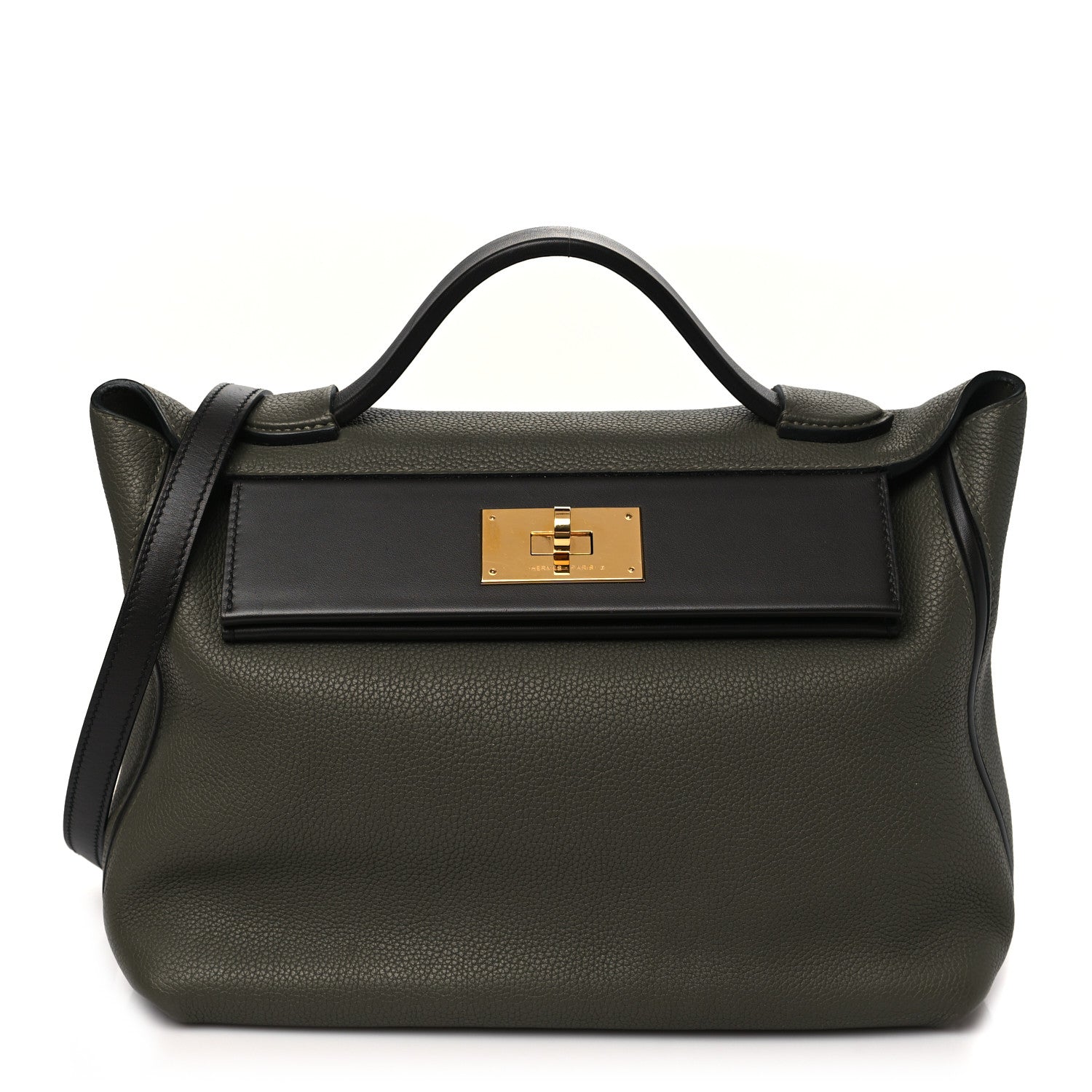 Hermes Taurillon Maurice Swift 24/24 29 Vert Olive Vert Bronze 1 of 10