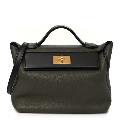 Hermes Taurillon Maurice Swift 24/24 29 Vert Olive Vert Bronze 1 of 10