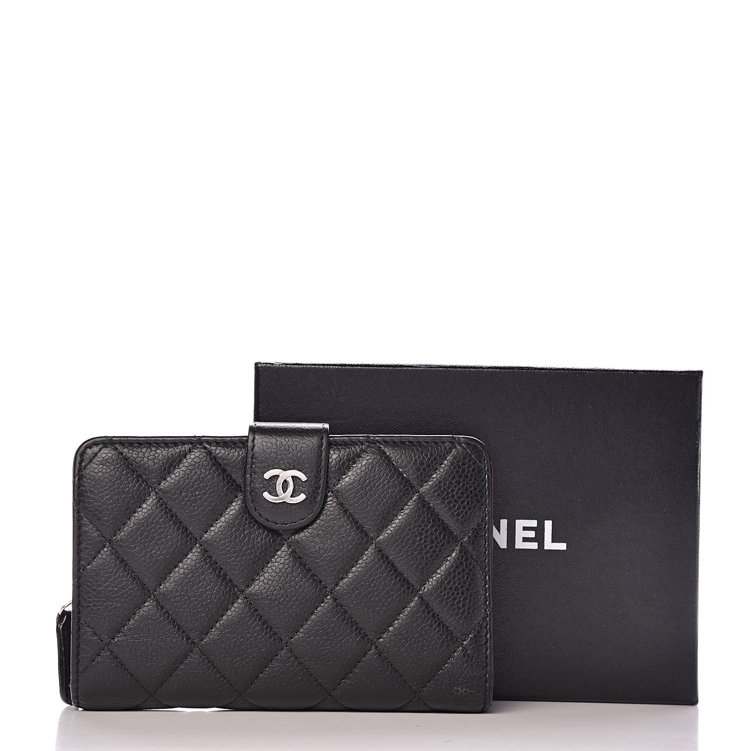 Chanel Caviar Quilted Zipped Pocket Wallet Black 12 of 12