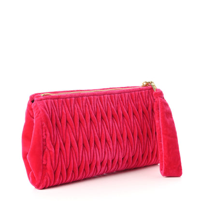Miu Miu Velluto Matelasse Clutch Fuxia 3 of 10