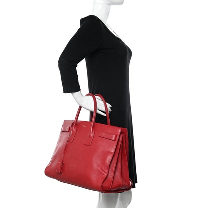 Saint Laurent Calfskin Large Sac de Jour Carryall Rouge Orient 2 of 19
