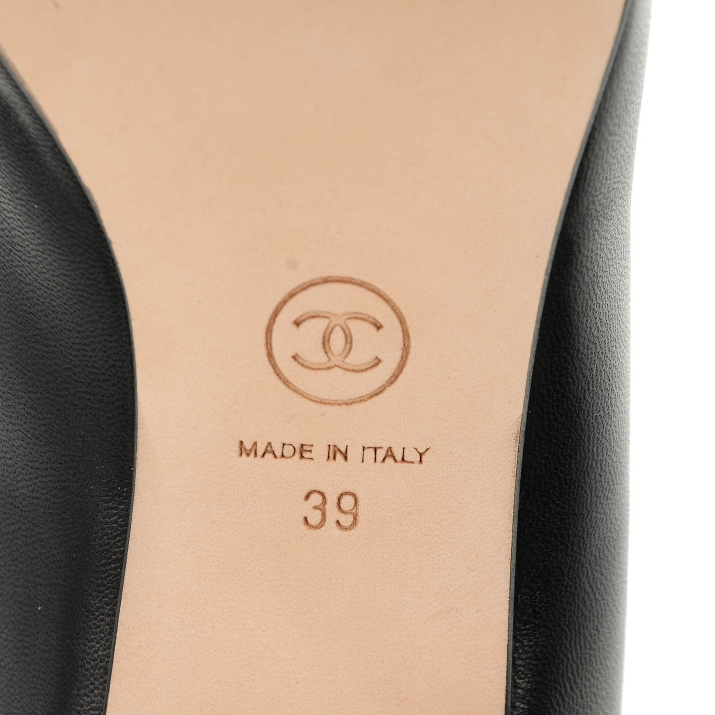 Lambskin Patent Calfskin Pearl Camellia Cap Toe Pumps 39 Black