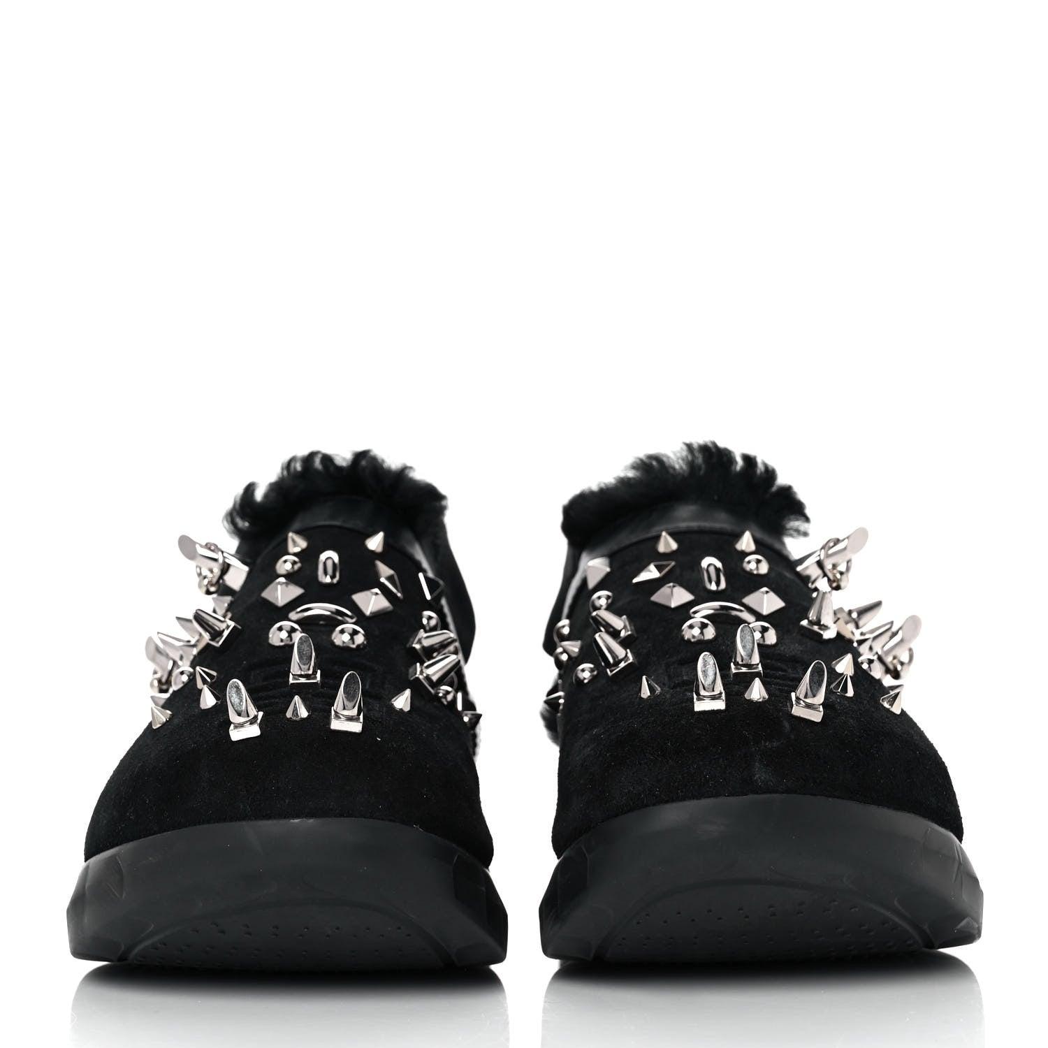 Givenchy Suede Studded Elegant Marshmallow Loafers 41 Black 2 of 8