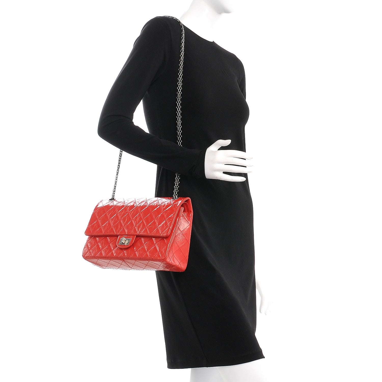 Chanel Glazed Calfskin Quilted 2.55 Reissue 226 Flap Red 2 of 11