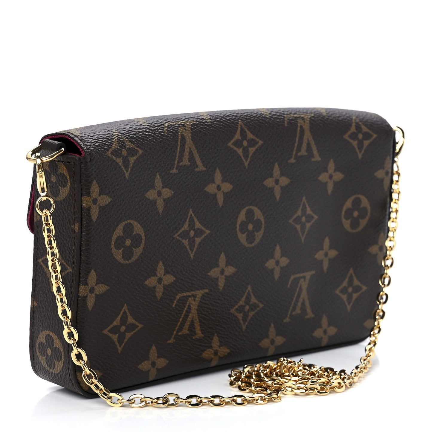 Monogram Pochette Felicie Chain Wallet Fuchsia