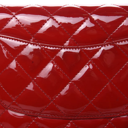 Chanel Patent Quilted Wallet On Chain WOC Red 12 of 19