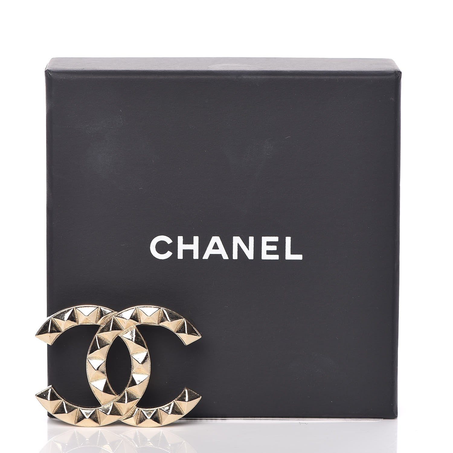 Chanel Studded CC Pin Brooch Gold 5 of 5