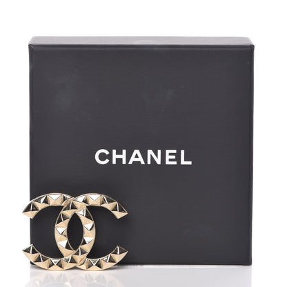 Chanel Studded CC Pin Brooch Gold 5 of 5