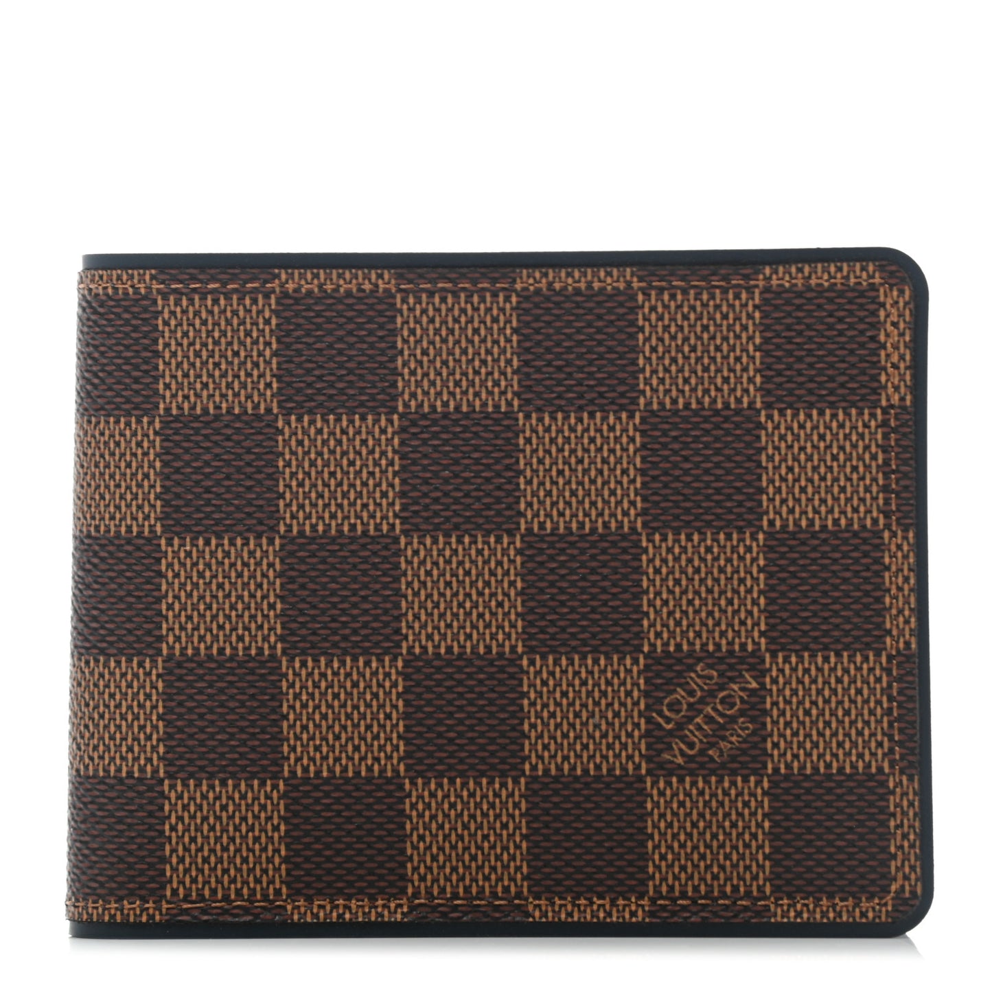 Damier Ebene Calfskin Multiple Wallet Blue