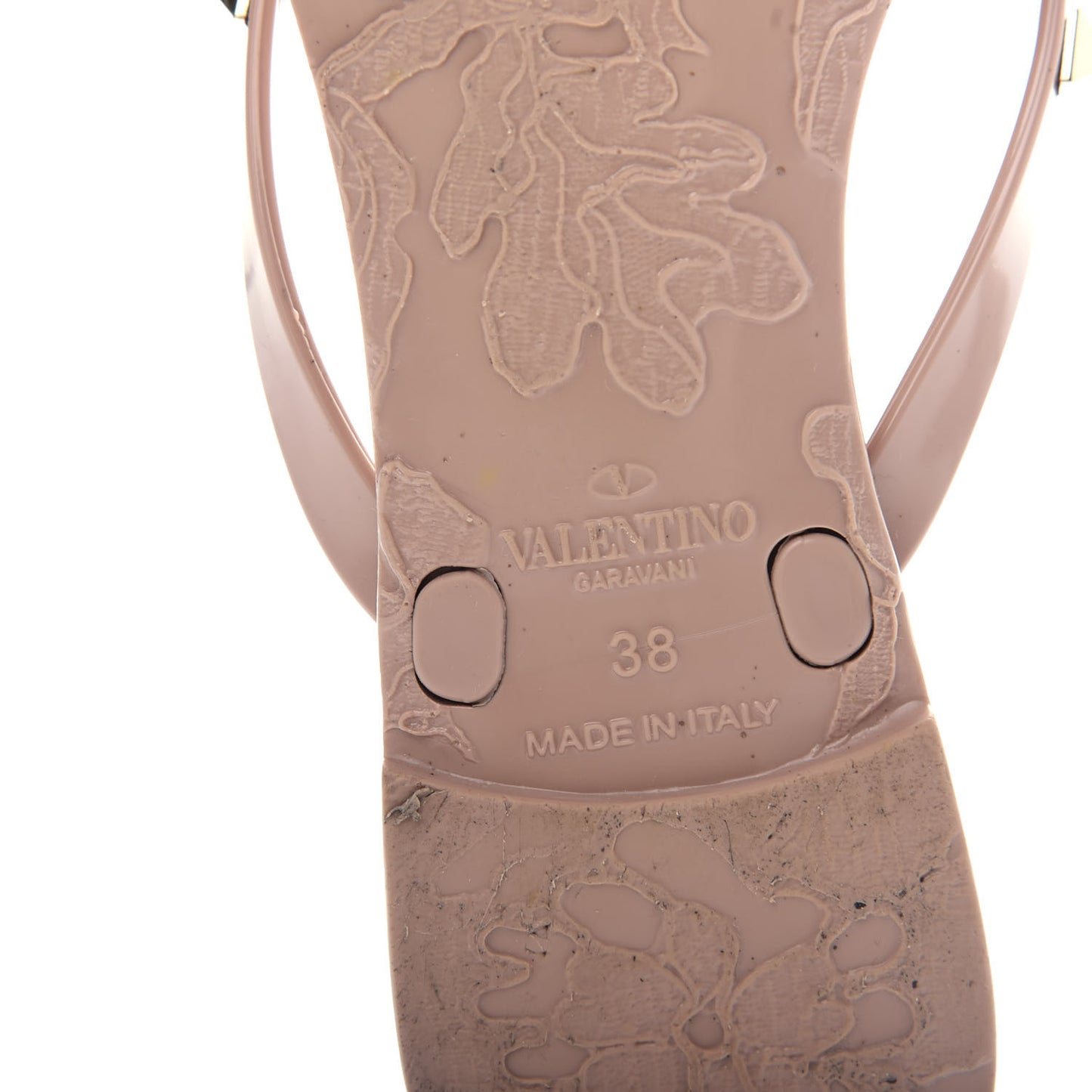 PVC Jelly Rockstud Bow Thong Sandals 38 Poudre