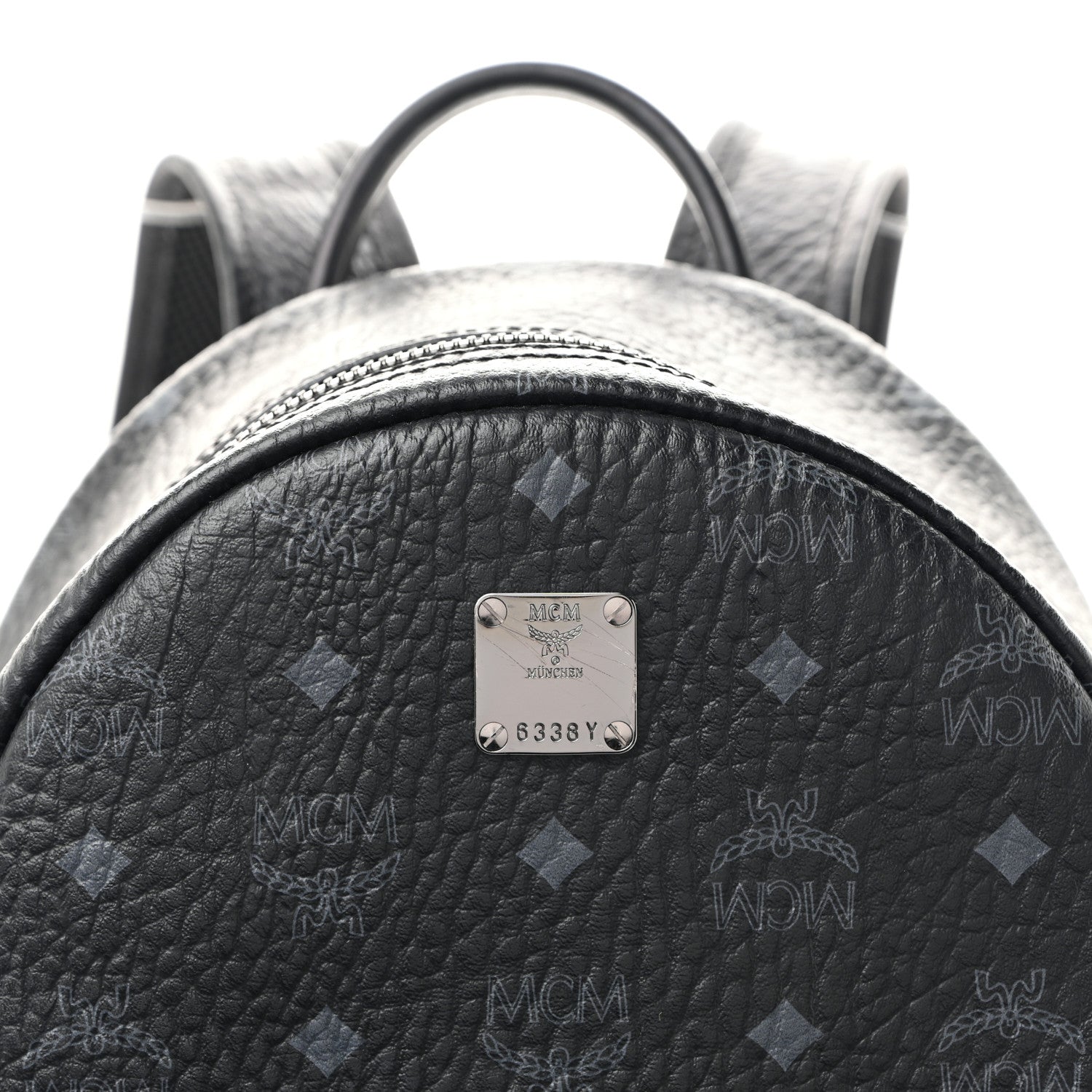 MCM Visetos Small Side Stud Stark Backpack Black 8 of 12