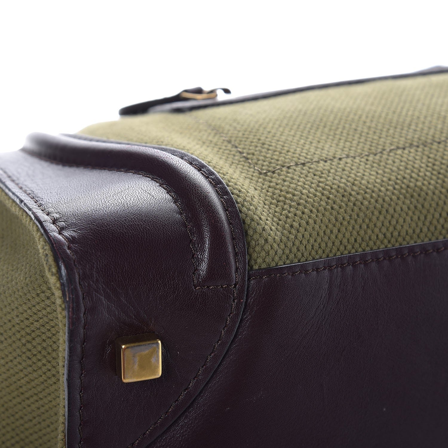 Celine Canvas Smooth Calfskin Mini Luggage Olive 16 of 19