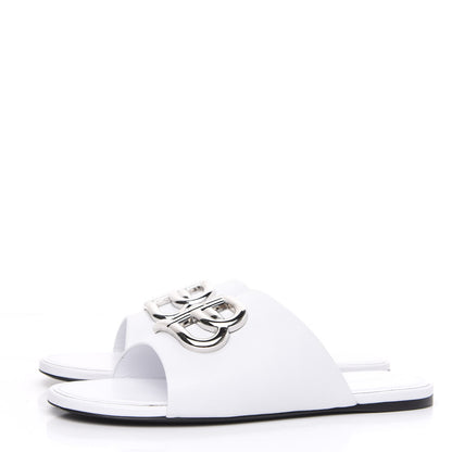 Balenciaga Shiny Sheepskin Oval BB Mule Sandals 36.5 White 3 of 9