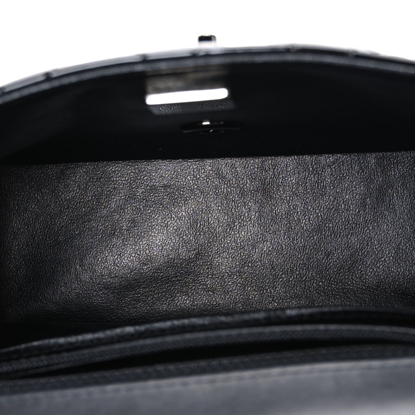 Patent Calfskin Quilted Mini Square Flap So Black