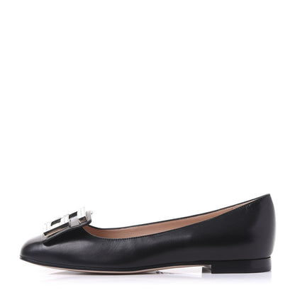 Gucci Malaga Kid Crystal Square G Madelyn Ballet Flats 36 Black 1 of 9